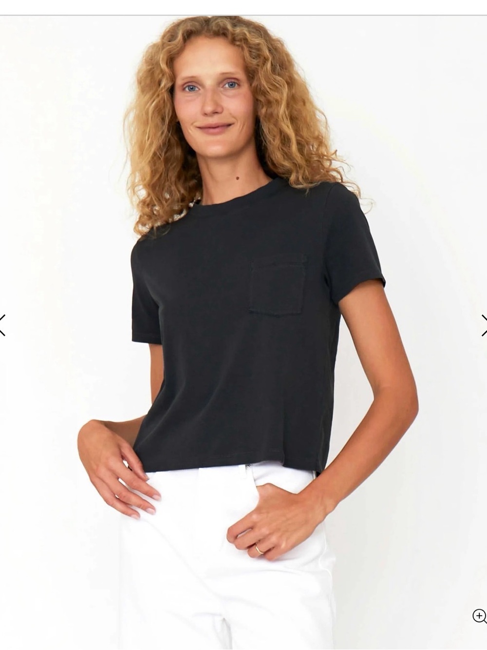 KULE THE WYNN BABY TEE Short Sleeve Pocket Tee in Black